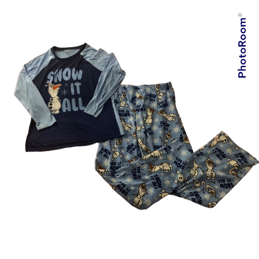 Disney Frozen II Olaf Snow It All 2 Piece Pajama Set Size Small (4/6)